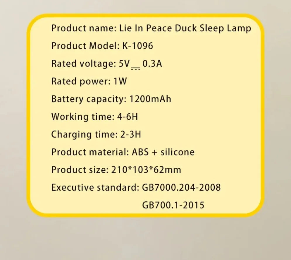 Silicone Squishy Duck Lamp
